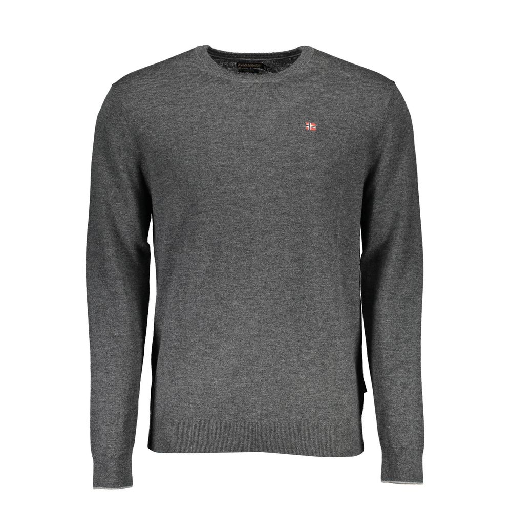 Napapijri Gray Wool Men Sweater -   -  Napapijri.