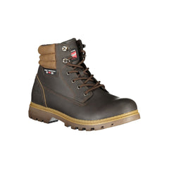 Carrera Elegant Brown Lace-Up Boots with Contrast Details -   -  Carrera.