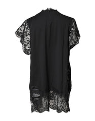 Dolce & Gabbana Black Lace Sheer Sacred Heart Crew Neck Top -   -  Dolce & Gabbana.