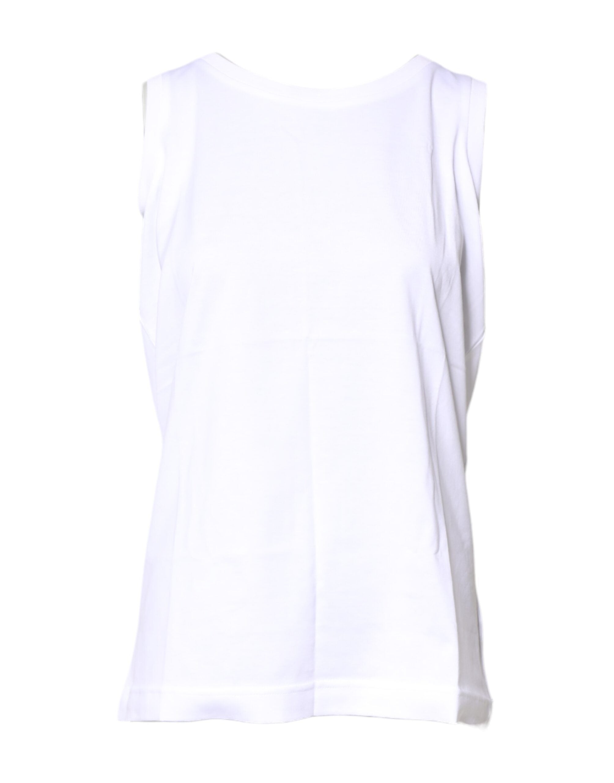 Dolce & Gabbana White Cotton Sleeveless Crew Neck T-shirt -   -  Dolce & Gabbana.