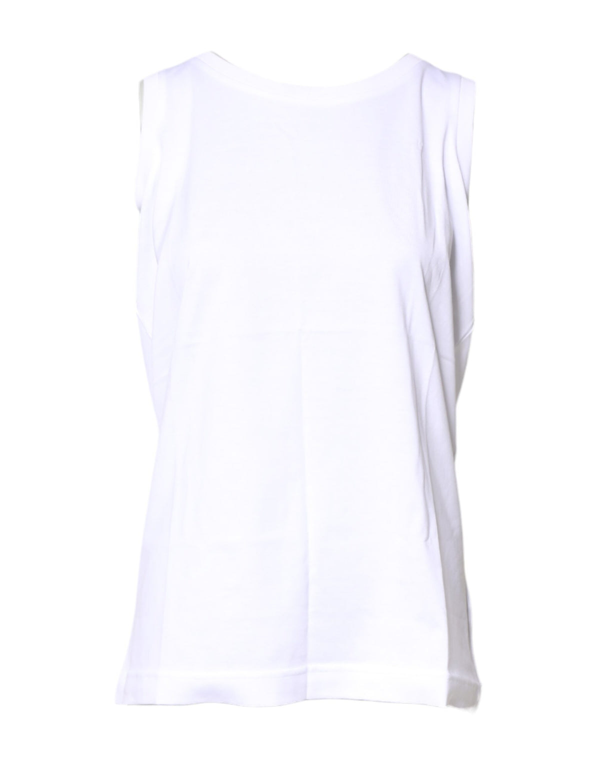 Dolce & Gabbana White Cotton Sleeveless Crew Neck T-shirt -   -  Dolce & Gabbana.