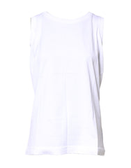 Dolce & Gabbana White Cotton Sleeveless Crew Neck T-shirt -   -  Dolce & Gabbana.