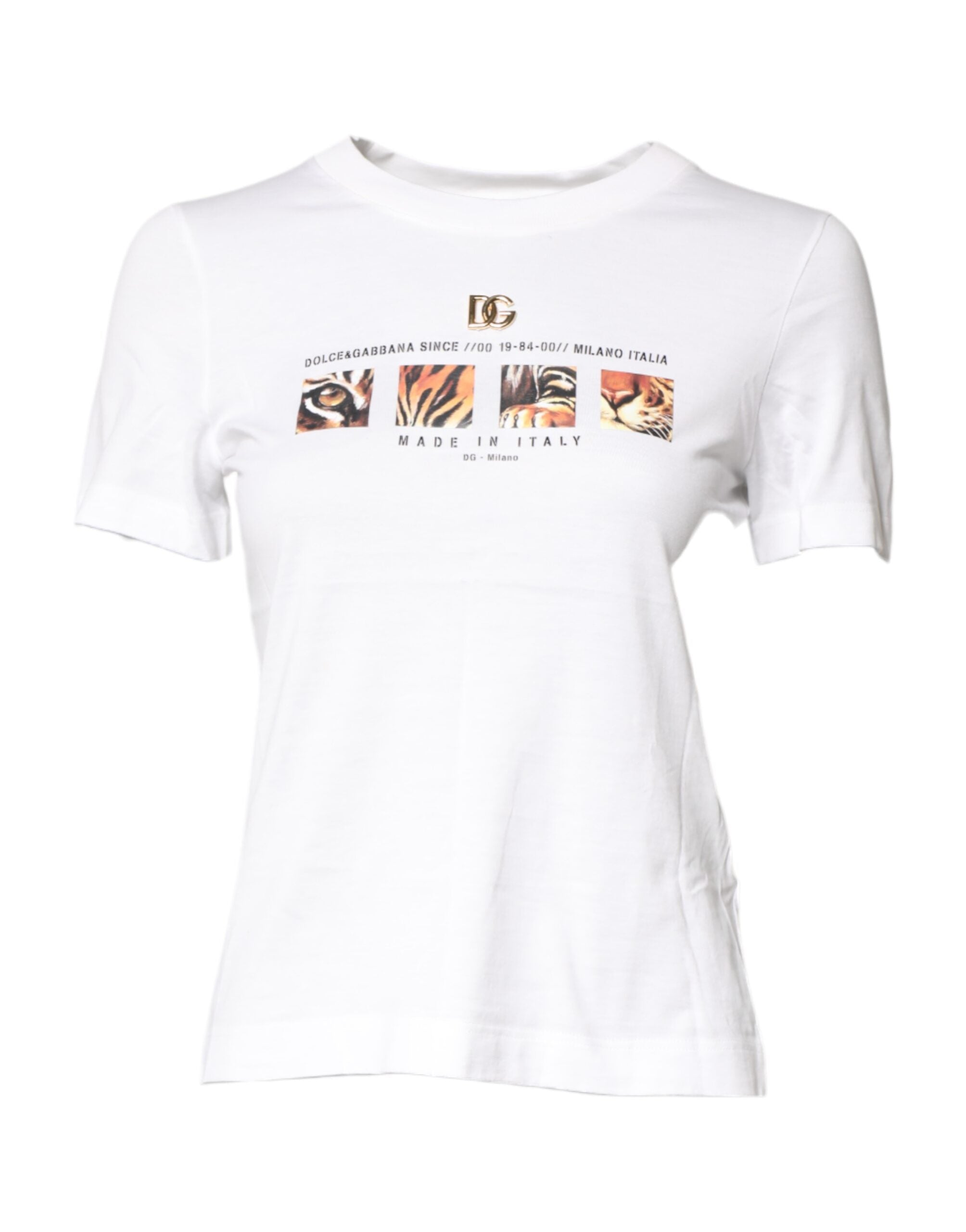 Dolce & Gabbana White Cotton Graphic Print Crew Neck T-shirt -   -  Dolce & Gabbana. Dolce & Gabbana White Cotton Graphic Print Crew Neck T-shirt -   -  Dolce & Gabbana.