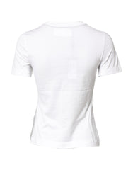 Dolce & Gabbana White Cotton Graphic Print Crew Neck T-shirt -   -  Dolce & Gabbana.