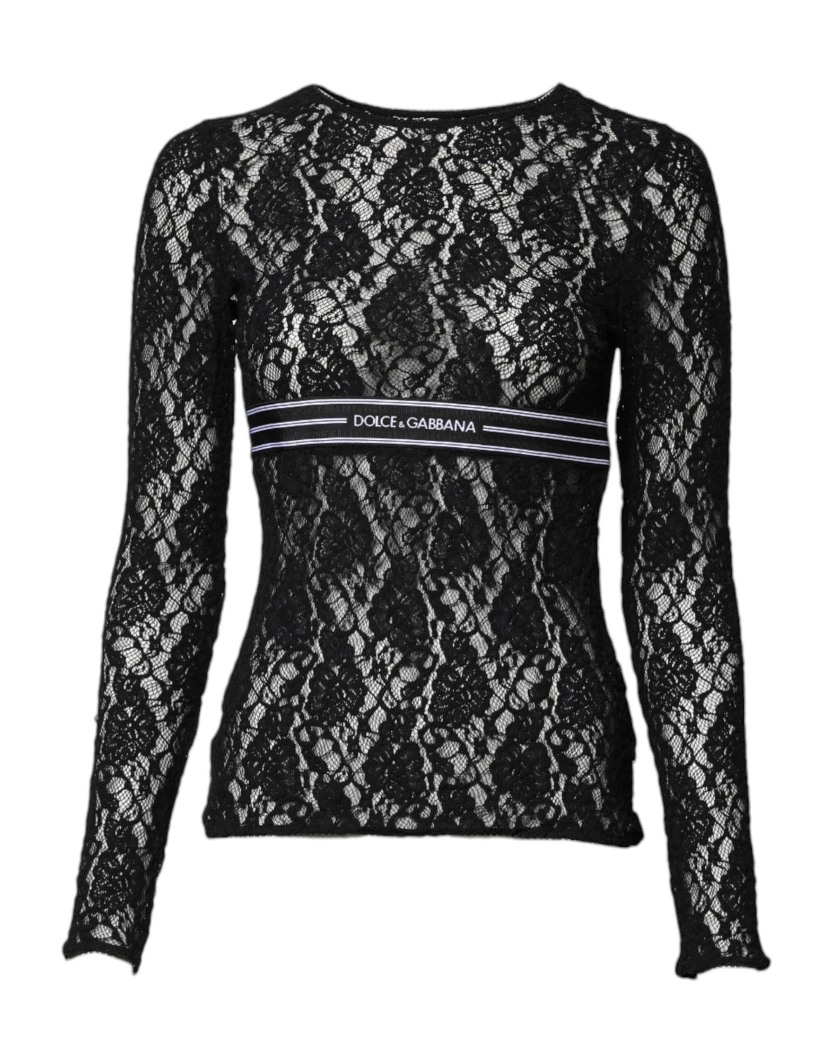 Dolce & Gabbana Black Floral Lace Long Sleeves Pullover Top -   -  Dolce & Gabbana.