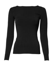 Dolce & Gabbana Black Viscose Long Sleeves Pullover Top -   -  Dolce & Gabbana.