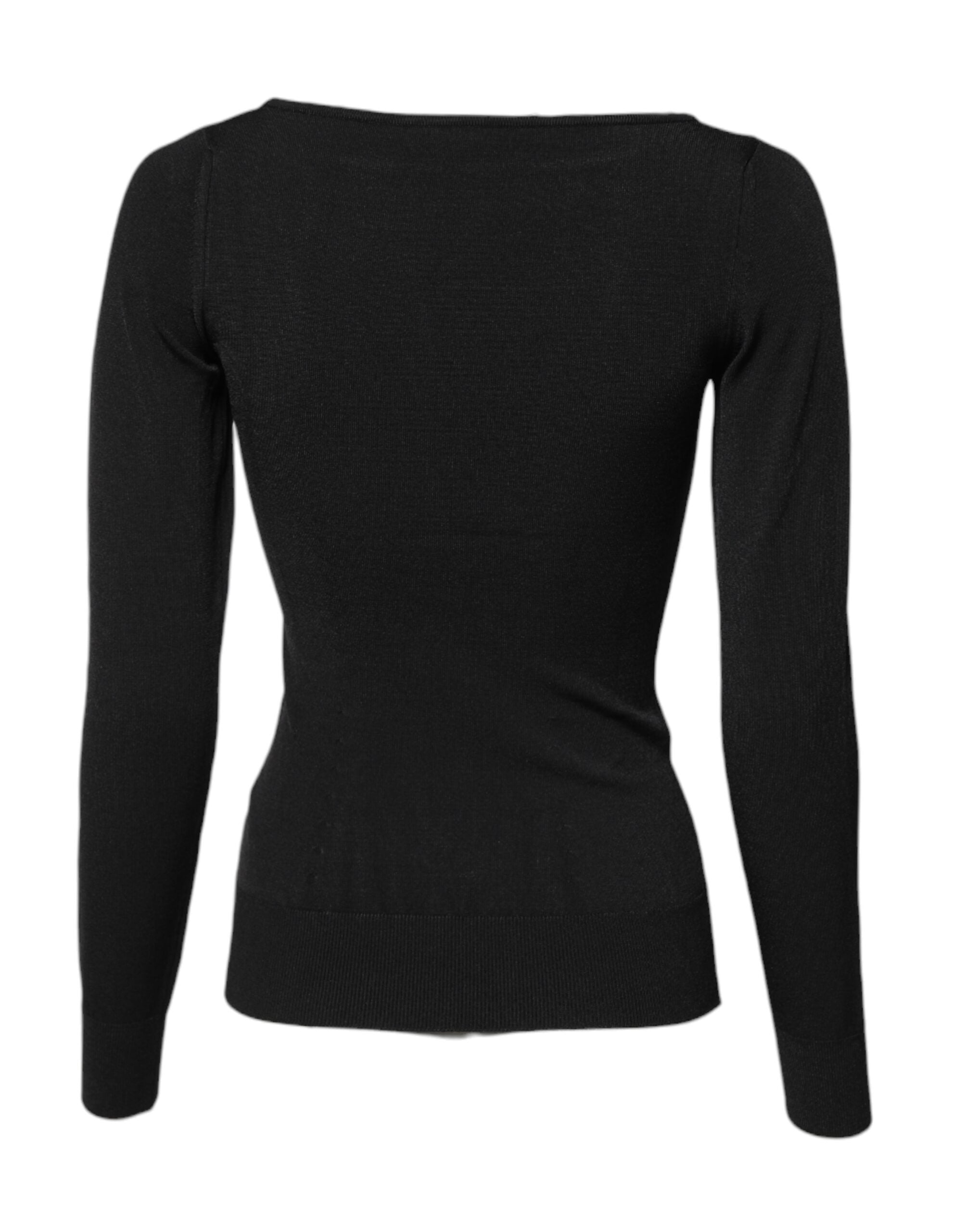 Dolce & Gabbana Black Viscose Long Sleeves Pullover Top -   -  Dolce & Gabbana. Dolce & Gabbana Black Viscose Long Sleeves Pullover Top -   -  Dolce & Gabbana.