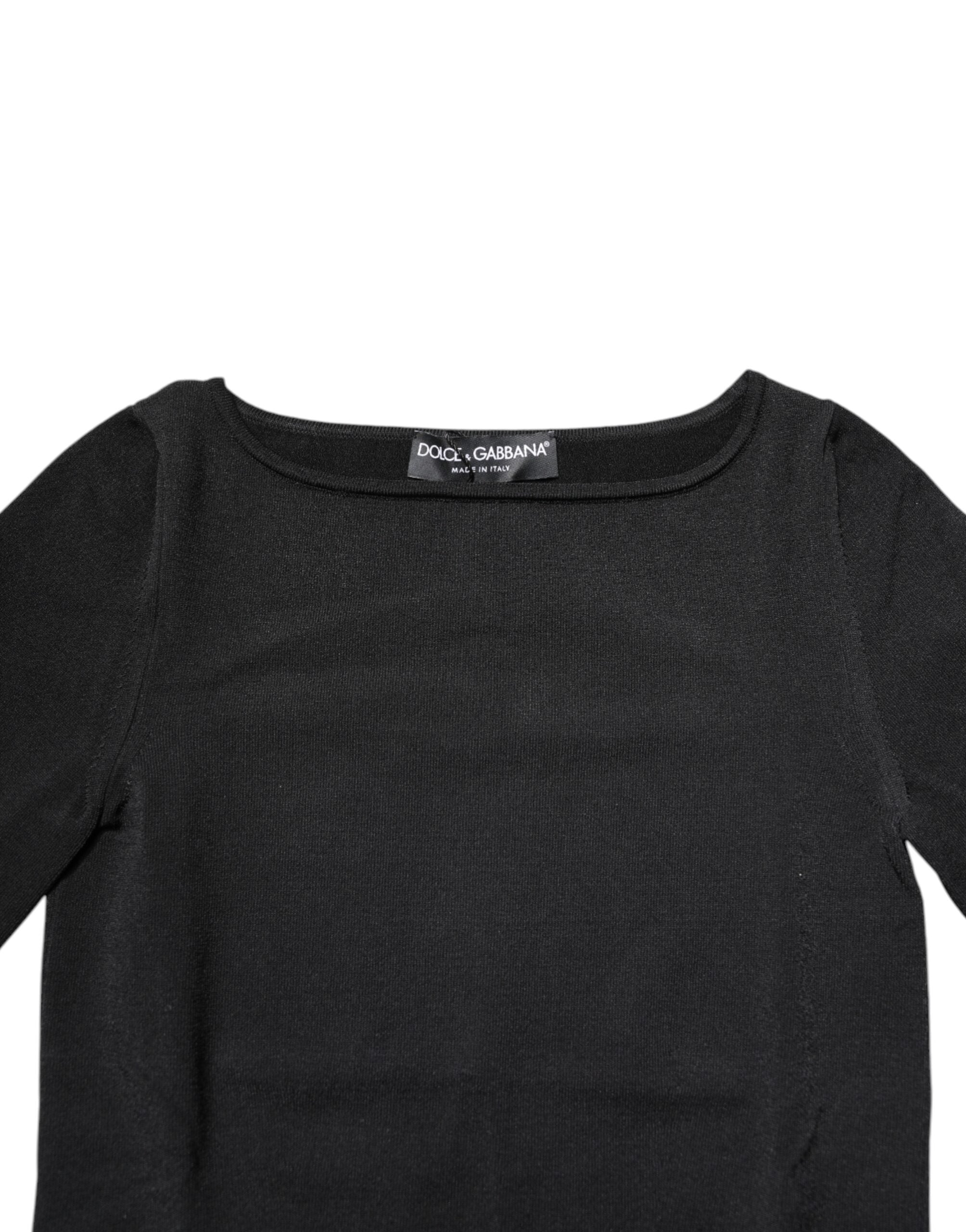 Dolce & Gabbana Black Viscose Long Sleeves Pullover Top -   -  Dolce & Gabbana. Dolce & Gabbana Black Viscose Long Sleeves Pullover Top -   -  Dolce & Gabbana.