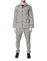Dolce & Gabbana Black White DG Print Cotton Pajama Set Sleepwear -   -  Dolce & Gabbana.