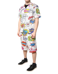 Dolce & Gabbana White Cartoon Print Cotton Men Pajama Set Sleepwear -   -  Dolce & Gabbana.