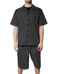 Dolce & Gabbana Black White Stripes Cotton Men Pajama Set Sleepwear -   -  Dolce & Gabbana.