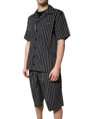 Dolce & Gabbana Black White Stripes Cotton Men Pajama Set Sleepwear -   -  Dolce & Gabbana.