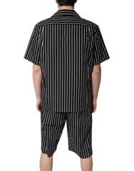 Dolce & Gabbana Black White Stripes Cotton Men Pajama Set Sleepwear -   -  Dolce & Gabbana.