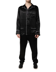 Dolce & Gabbana Black Silk Shirt Pants Pajama Set Sleepwear -   -  Dolce & Gabbana.