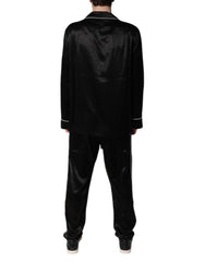Dolce & Gabbana Black Silk Shirt Pants Pajama Set Sleepwear -   -  Dolce & Gabbana.