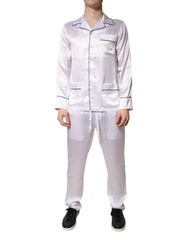 Dolce & Gabbana White Satin Silk Men Pajama Set Sleepwear -   -  Dolce & Gabbana.