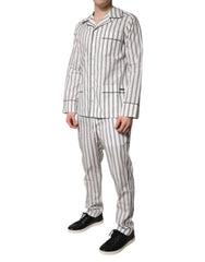 Dolce & Gabbana White Black Stripes Cotton Men Pajama Set Sleepwear -   -  Dolce & Gabbana.
