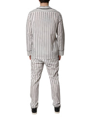 Dolce & Gabbana White Black Stripes Cotton Men Pajama Set Sleepwear -   -  Dolce & Gabbana.