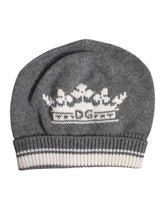 Dolce & Gabbana Gray Cashmere Knitted Winter Beanie Hat -   -  Dolce & Gabbana.