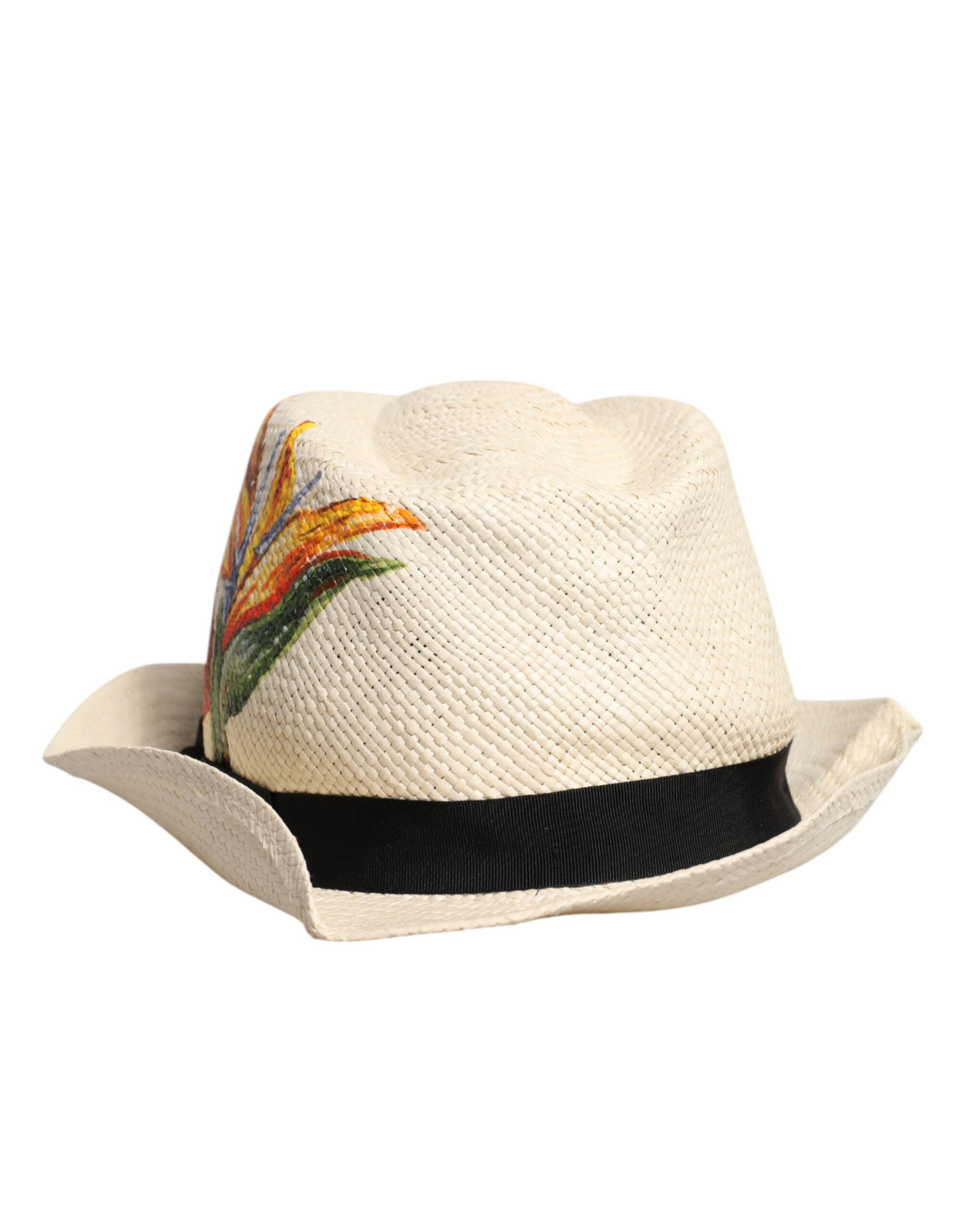 Dolce & Gabbana Beige Floral Print Straw Wide Brim Fedora Hat -   -  Dolce & Gabbana. Dolce & Gabbana Beige Floral Print Straw Wide Brim Fedora Hat -   -  Dolce & Gabbana.