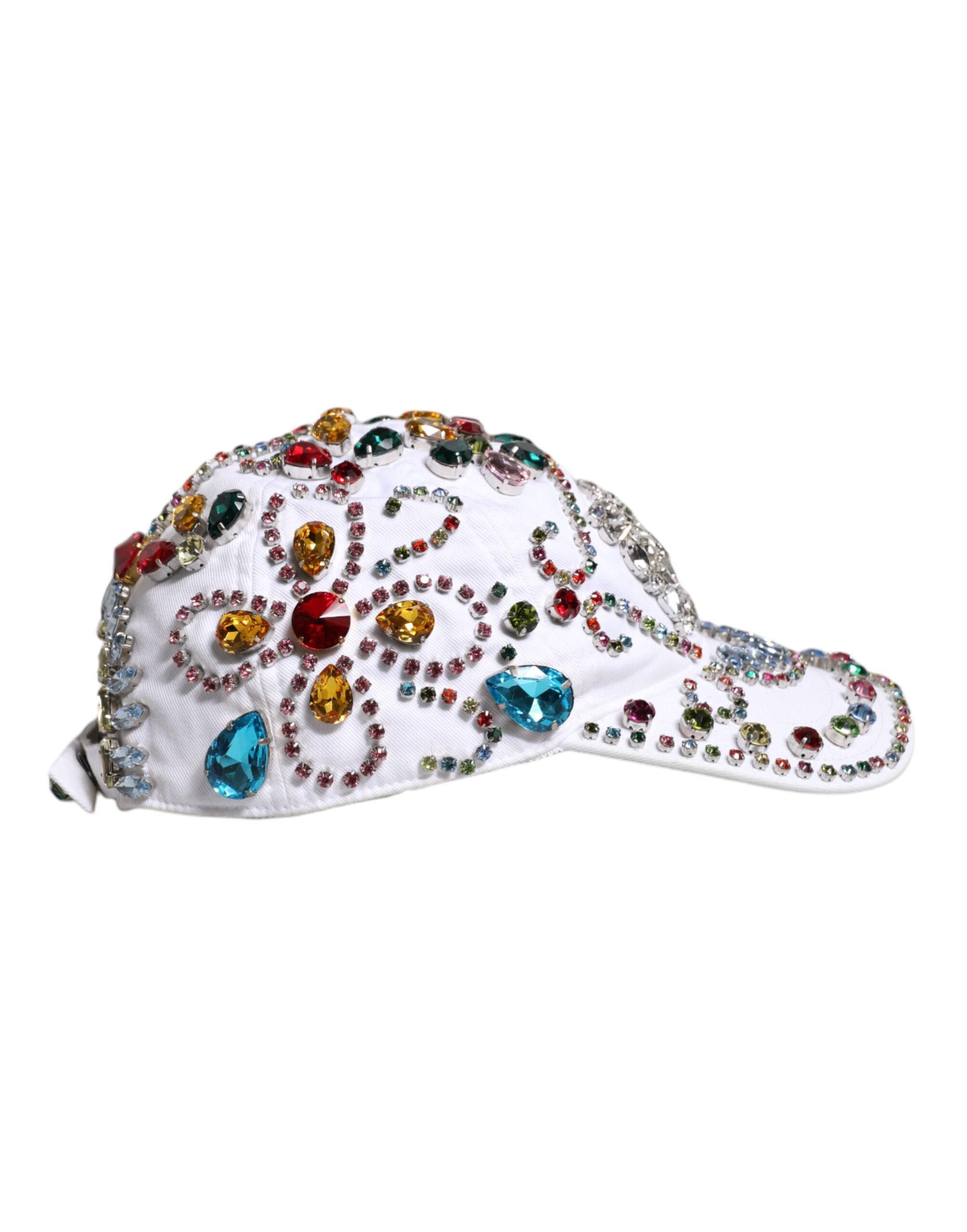 Dolce & Gabbana White Multicolor Crystal Embellish Baseball Cap -   -  Dolce & Gabbana. Dolce & Gabbana White Multicolor Crystal Embellish Baseball Cap -   -  Dolce & Gabbana.