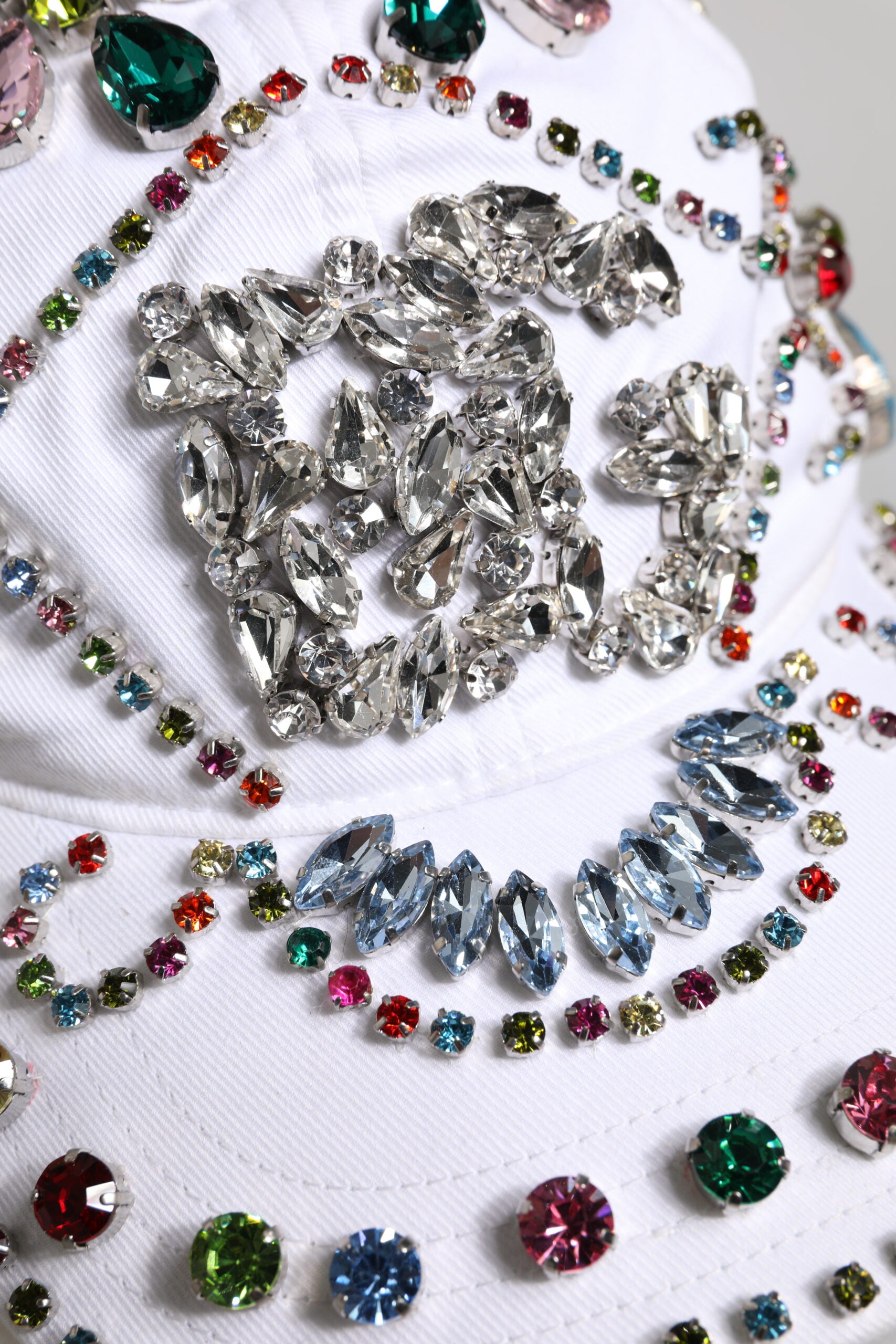 Dolce & Gabbana White Multicolor Crystal Embellish Baseball Cap -   -  Dolce & Gabbana. Dolce & Gabbana White Multicolor Crystal Embellish Baseball Cap -   -  Dolce & Gabbana.