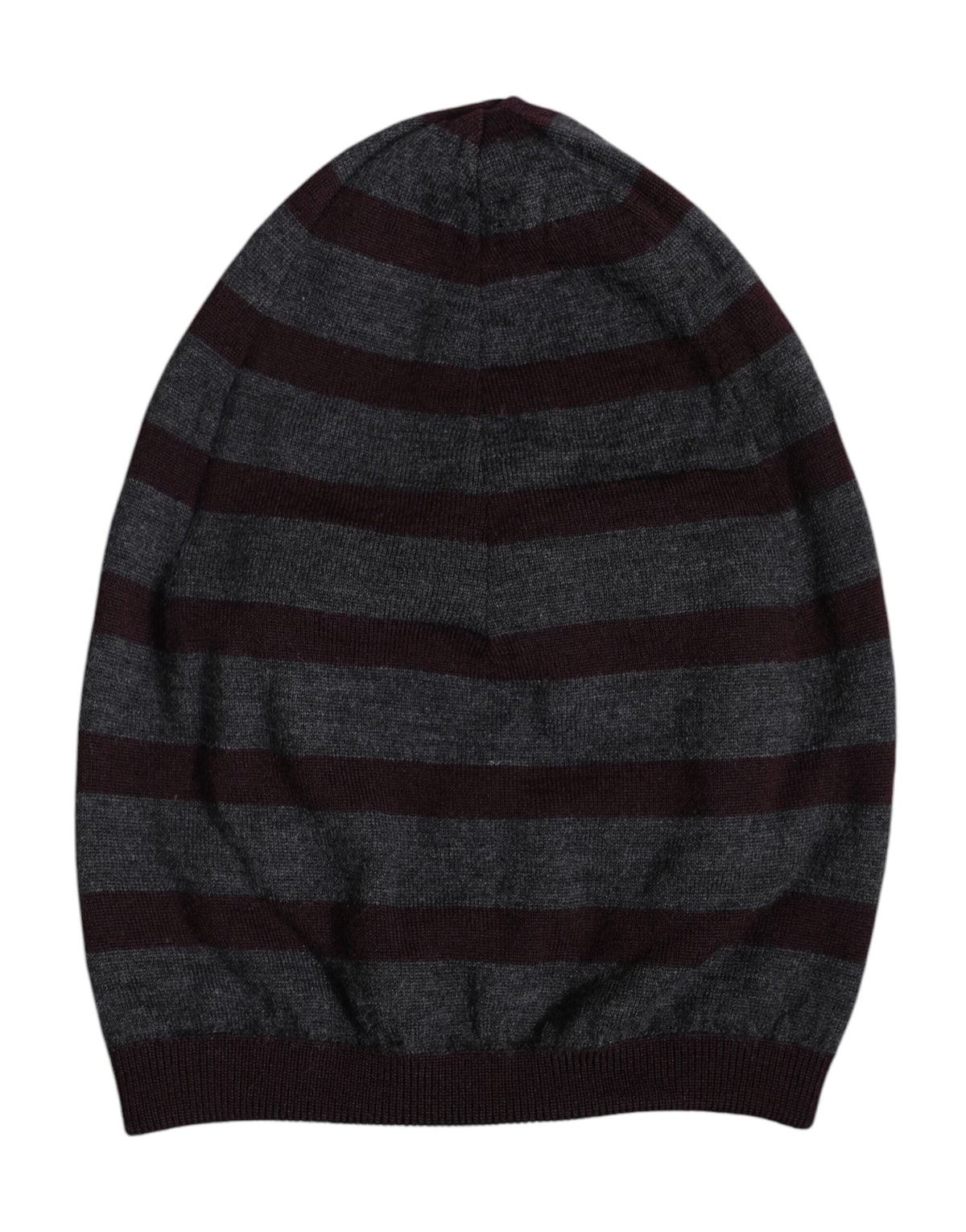 Dolce & Gabbana Gray Striped Wool Knitted Winter Beanie Hat -   -  Dolce & Gabbana.