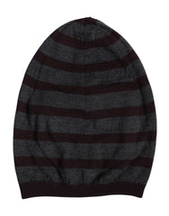 Dolce & Gabbana Gray Striped Wool Knitted Winter Beanie Hat -   -  Dolce & Gabbana.