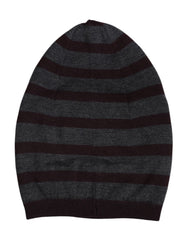 Dolce & Gabbana Gray Striped Wool Knitted Winter Beanie Hat -   -  Dolce & Gabbana.
