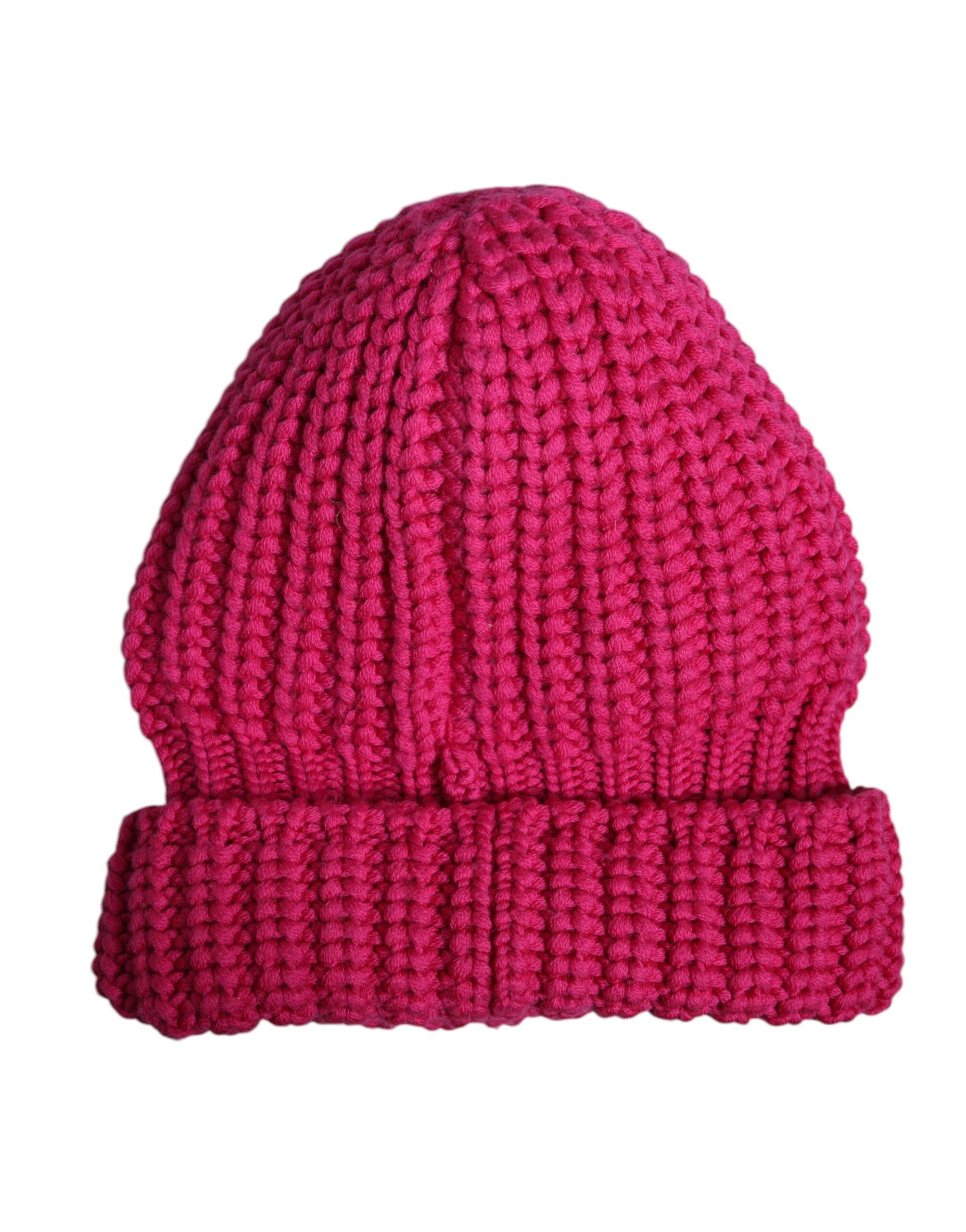 Dolce & Gabbana Pink Solid Wool Knitted Winter Beanie Hat -   -  Dolce & Gabbana.