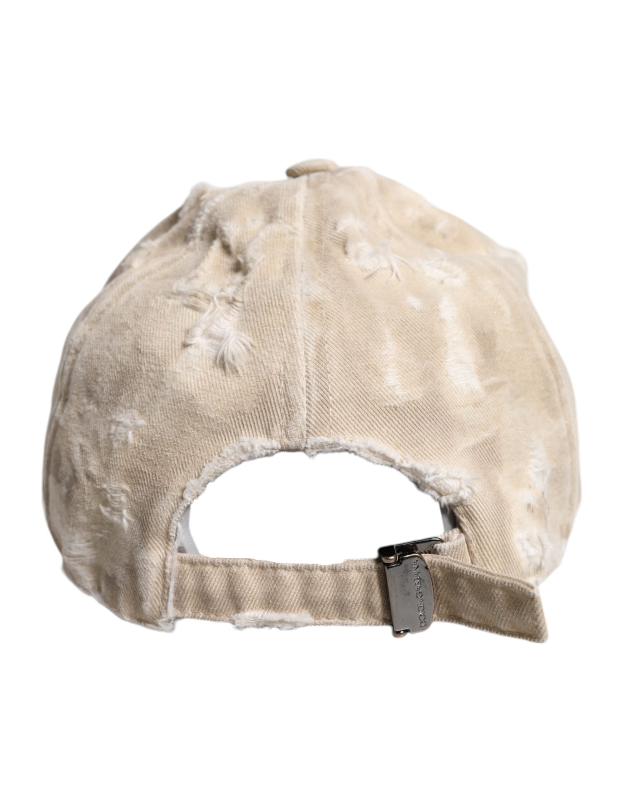 Dolce & Gabbana Beige Tattered Cotton 6 Panels Baseball Cap -   -  Dolce & Gabbana. Dolce & Gabbana Beige Tattered Cotton 6 Panels Baseball Cap -   -  Dolce & Gabbana.