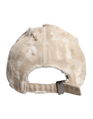 Dolce & Gabbana Beige Tattered Cotton 6 Panels Baseball Cap -   -  Dolce & Gabbana.