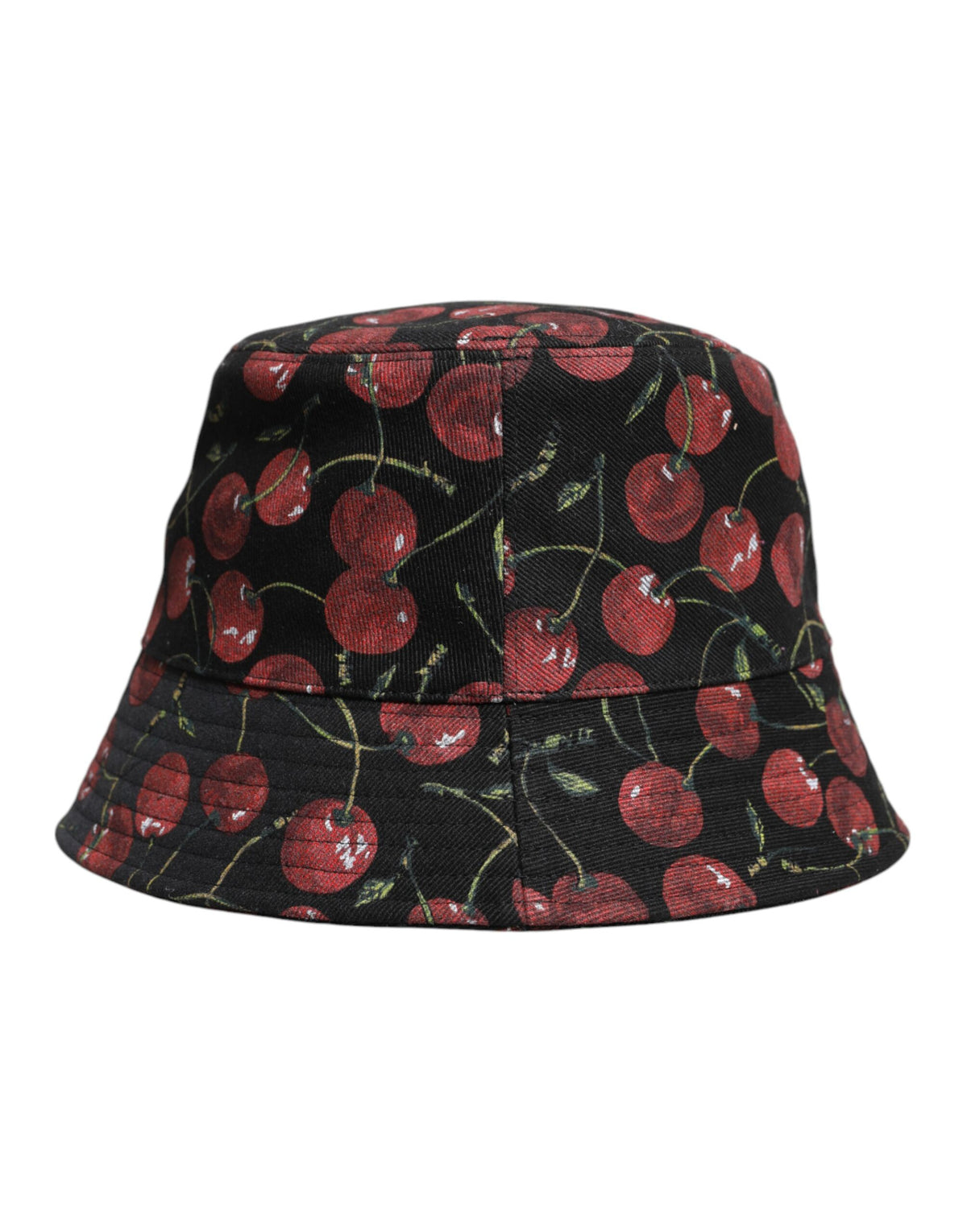 Dolce & Gabbana Black Cotton Printed Wide Brim Bucket Hat -   -  Dolce & Gabbana.