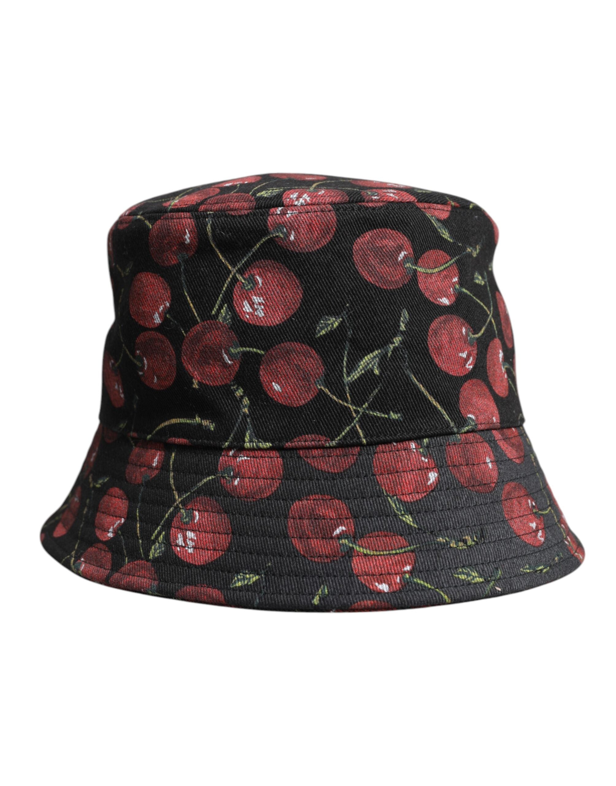 Dolce & Gabbana Black Cotton Printed Wide Brim Bucket Hat -   -  Dolce & Gabbana. Dolce & Gabbana Black Cotton Printed Wide Brim Bucket Hat -   -  Dolce & Gabbana.