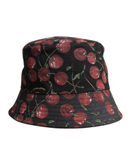 Dolce & Gabbana Black Cotton Printed Wide Brim Bucket Hat -   -  Dolce & Gabbana.