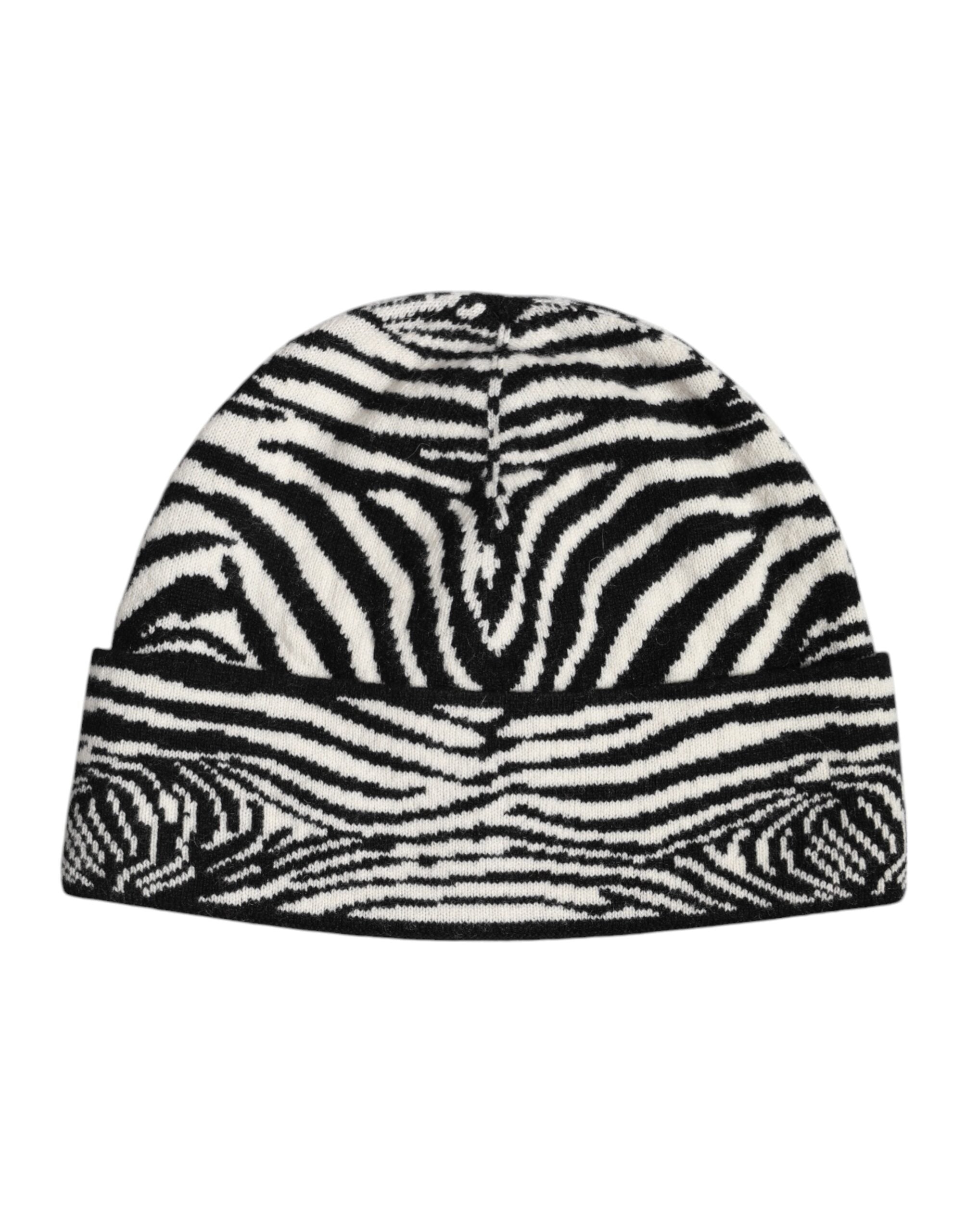Dolce & Gabbana Black White Zebra Knitted Winter Beanie Hat -   -  Dolce & Gabbana. Dolce & Gabbana Black White Zebra Knitted Winter Beanie Hat -   -  Dolce & Gabbana.