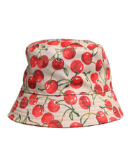 Dolce & Gabbana Beige Cotton Printed Wide Brim Bucket Hat -   -  Dolce & Gabbana.