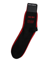 Dolce & Gabbana Black Nylon DG Logo Mid Calf Men Socks -   -  Dolce & Gabbana.