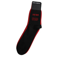 Dolce & Gabbana Black Nylon DG Logo Mid Calf Men Socks -   -  Dolce & Gabbana.