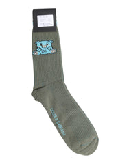 Dolce & Gabbana Gray Cotton DG Bear Mid Calf Socks -   -  Dolce & Gabbana.