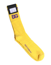 Dolce & Gabbana Yellow Cotton DG Logo Mid Calf Socks -   -  Dolce & Gabbana.