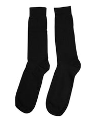 Dolce & Gabbana Black Solid Cotton Mid Calf Men Socks -   -  Dolce & Gabbana.