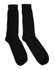 Dolce & Gabbana Black Solid Cotton Mid Calf Men Socks -   -  Dolce & Gabbana.