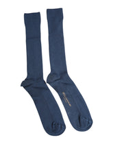 Dolce & Gabbana Blue Cotton DG Logo Over The Calf Socks -   -  Dolce & Gabbana.