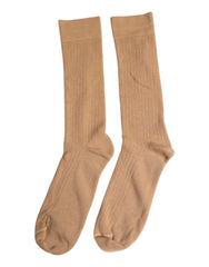 Dolce & Gabbana Brown Solid Cotton Mid Calf Men Socks -   -  Dolce & Gabbana.