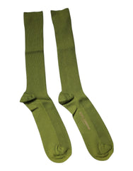 Dolce & Gabbana Green Cotton Logo Over The Calf Socks -   -  Dolce & Gabbana.