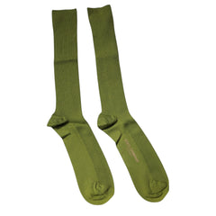 Dolce & Gabbana Green Cotton Logo Over The Calf Socks -   -  Dolce & Gabbana.