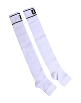 Dolce & Gabbana White Cotton DG Logo Print Open Toe Socks -   -  Dolce & Gabbana.