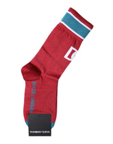 Dolce & Gabbana Red Cotton DG Logo Print Mid Calf Socks -   -  Dolce & Gabbana.