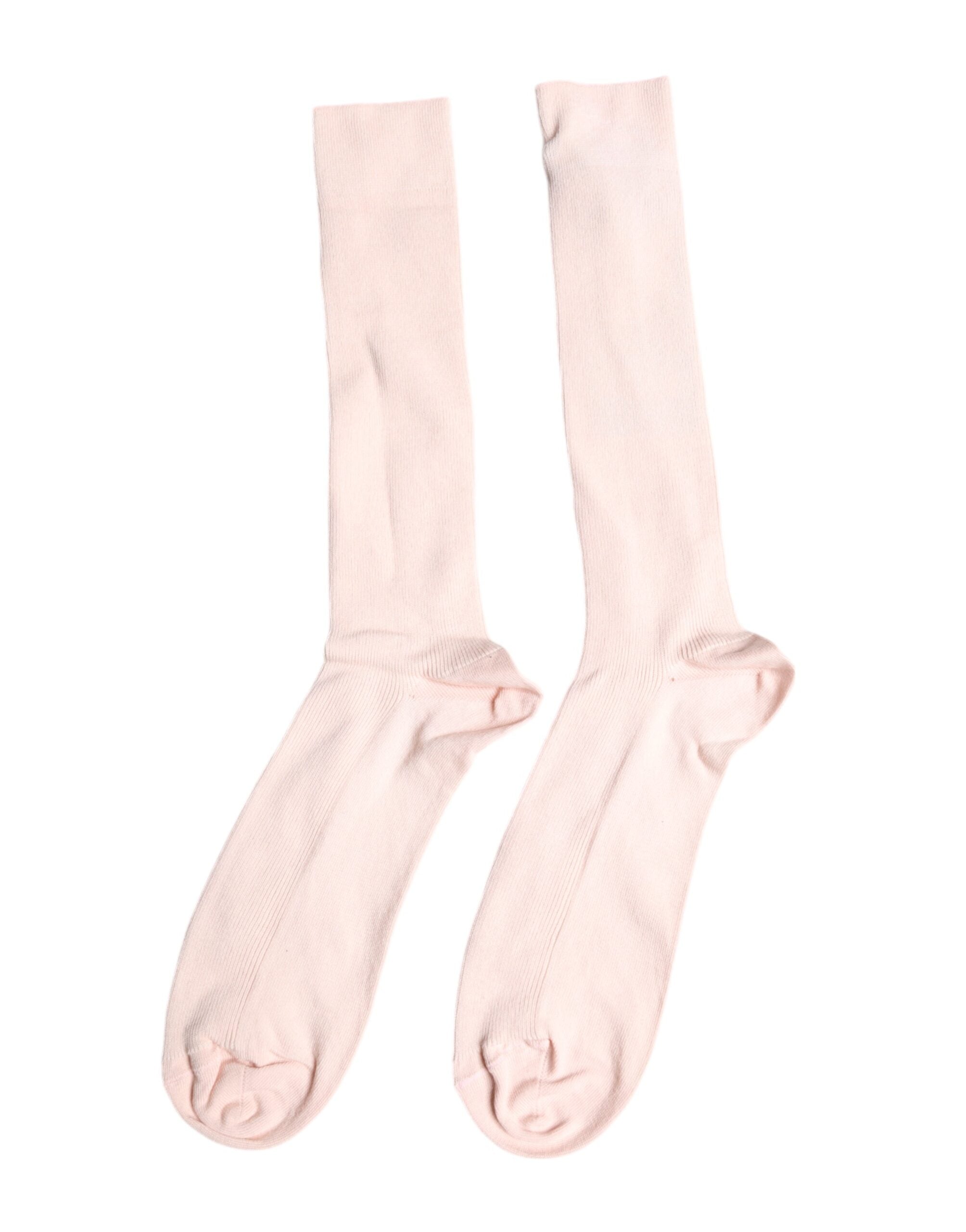 Dolce & Gabbana Ivory Cotton Stretch Logo Over Calf Socks -   -  Dolce & Gabbana. Dolce & Gabbana Ivory Cotton Stretch Logo Over Calf Socks -   -  Dolce & Gabbana.